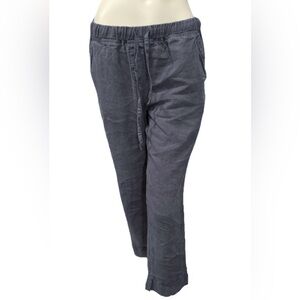 Parachute Linen Pants XS Gray Elastic Waist Drawstring